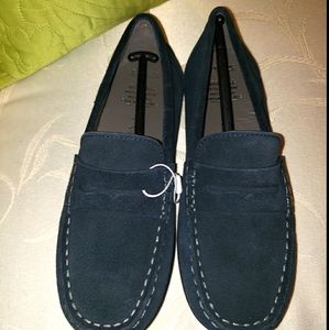 Boys Geox Respura Suede Shoes Blue Size 1